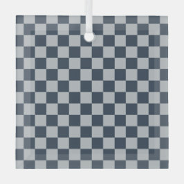 Adorno De Cristal Black ice checkered board pattern