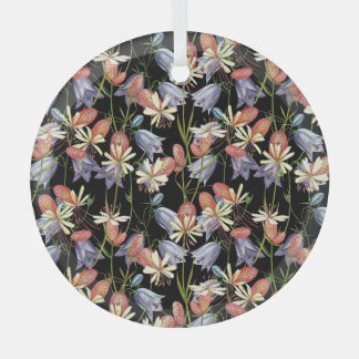 Adorno De Cristal Bladder Campion Bells: Floral acuarela