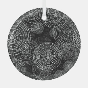 Adorno De Cristal Blanco Negro: Formas redondeadas impecables.