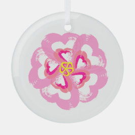 Adorno De Cristal Blossom Hearts Glass Ornament