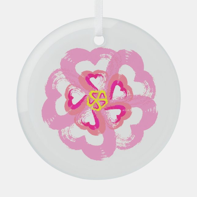 Adorno De Cristal Blossom Hearts Glass Ornament (Anverso)