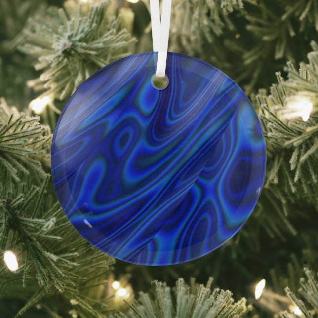 Adorno De Cristal Blue Abalone Shell Fractal Resumen Suncatcher (in situ)