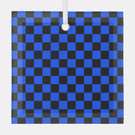 Adorno De Cristal Blue and black checkerboard pattern