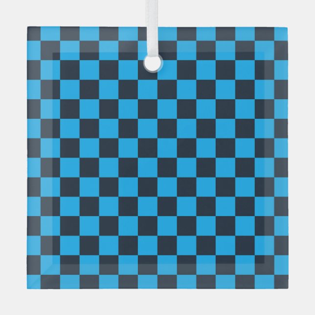 Adorno De Cristal Blueberry checkered pattern (Anverso)