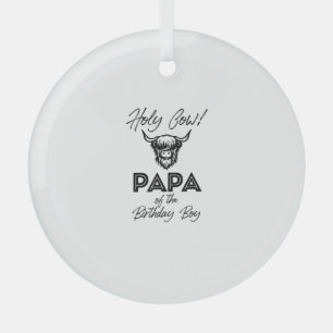 Adorno De Cristal Bola Holly Papa del niño de cumpleaños Highland Co