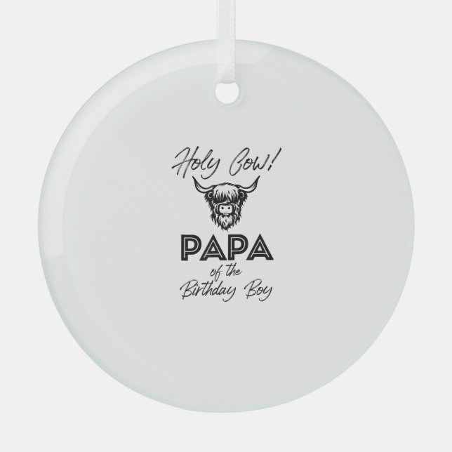 Adorno De Cristal Bola Holly Papa del niño de cumpleaños Highland Co (Anverso)