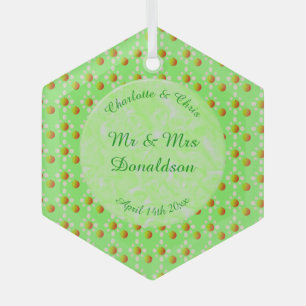 Adorno De Cristal Bonito Boda Primavera Flor de Apple y manzanas