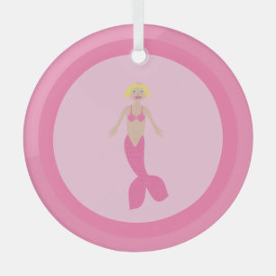 Adorno De Cristal Bonito Fantasía rosa Mermaid