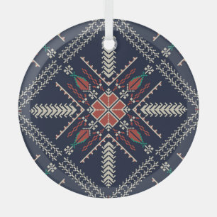 Adorno De Cristal Bordado palestino: Diseño de patrones tradicionale