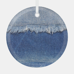 Adorno De Cristal Borrado de Denim Jeans Fondo de tela