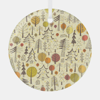 Adorno De Cristal Bosque de Otoño: Patrón Gráfico Sin Marea.