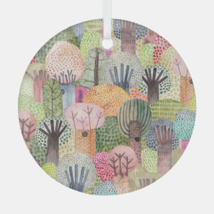 Adorno De Cristal Bosque Infantil: fondo acuarela.