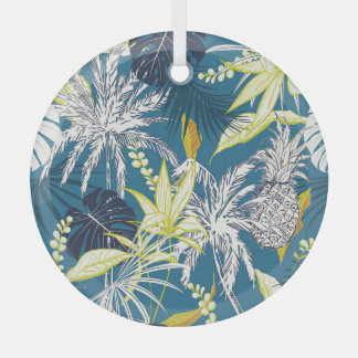 Adorno De Cristal Bosque Tropical: Mano Colorida.