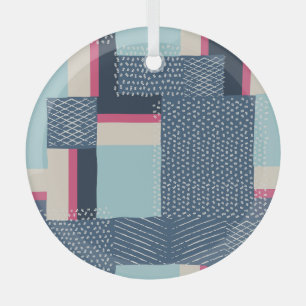 Adorno De Cristal Brotes simples de pincel geométrico: bloque de col