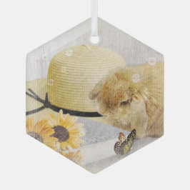 Adorno De Cristal Bunny Sunflower
