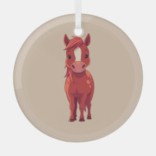 Adorno De Cristal Caballo castaño rojo adorable 
