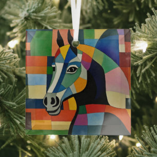 Adorno De Cristal Caballo de colores