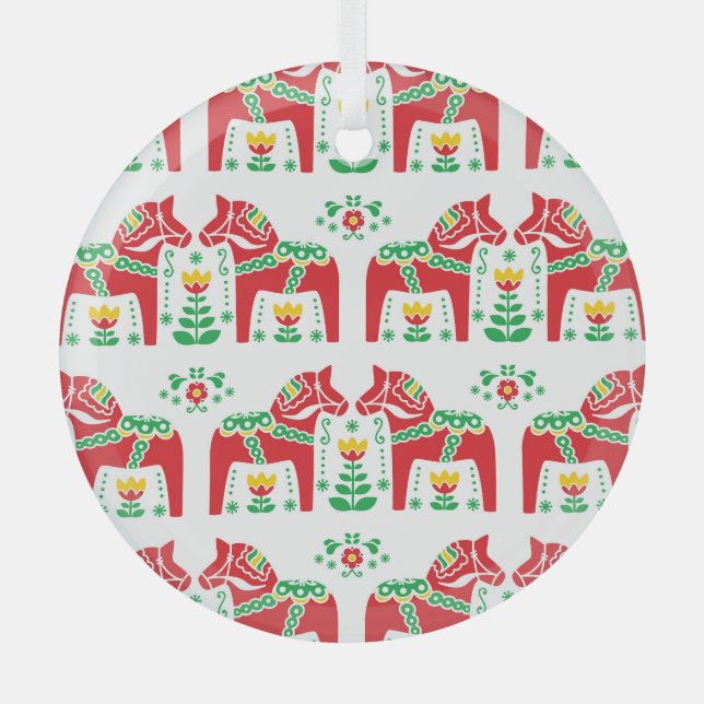 Adorno De Cristal Caballo de dala sueco: Arte popular (Anverso)