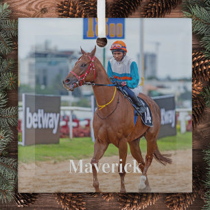 Adorno De Cristal Caballo Lover Mascota personalizada Foto ecuestre