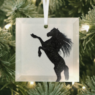 Adorno De Cristal Caballo negro