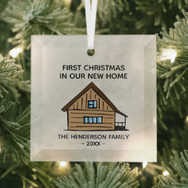 Adorno De Cristal Cabina De Registro Primera Navidad En Nuestro Nuev