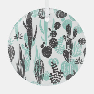 Adorno De Cristal Cacti de mano dibujada: Doodle Seamless