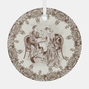 Adorno De Cristal café y amor