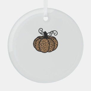 Adorno De Cristal Calabaza de leopardo impreso de acción de gracias