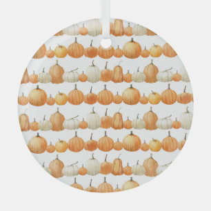 Adorno De Cristal Calabaza otoñal: Patrón de Ilustracion acuarela