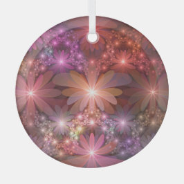 Adorno De Cristal Cama De Flores Coloridas Brillantes Resumen Arte F