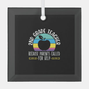 Adorno De Cristal Camisas de Maestros de 2º Grado que amo a mis segu