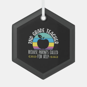 Adorno De Cristal Camisas de Maestros de 2º Grado que amo a mis segu