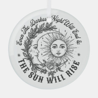 Adorno De Cristal Camiseta de arte Moon and Sun Face Line - Coca Cel