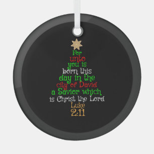 Adorno De Cristal Camisetas de árboles de Navidad cristianos