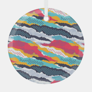 Adorno De Cristal Camuflaje colorido: Polka Dot Vintage