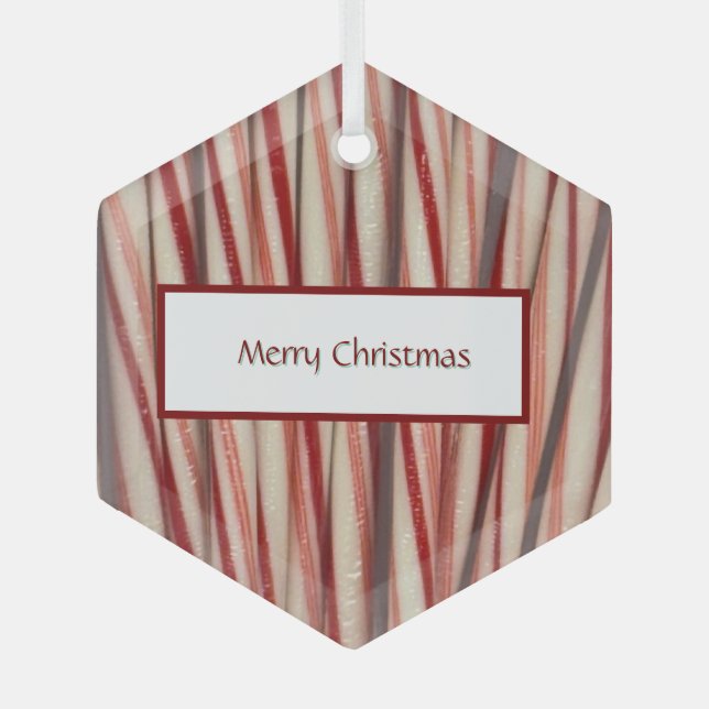 Adorno De Cristal Candy Cane Photo Glass Ornament  (Anverso)
