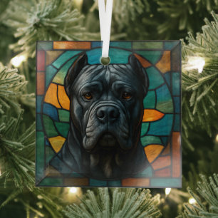 Adorno De Cristal Cane Corso Dog "Vidrio Manchado"