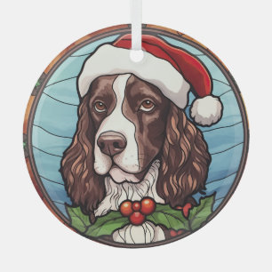 Adorno De Cristal Canelón Inglés Springer Vidrio Pintado Navidad