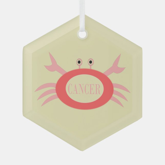 Adorno De Cristal Cangrejo con estrella de cáncer (Anverso)