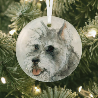 Adorno De Cristal Cara Schnauzer por Hevener