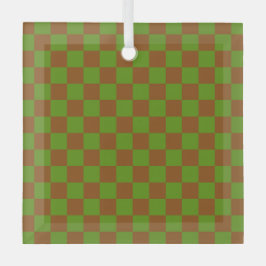 Adorno De Cristal Caramel apple checkered board pattern