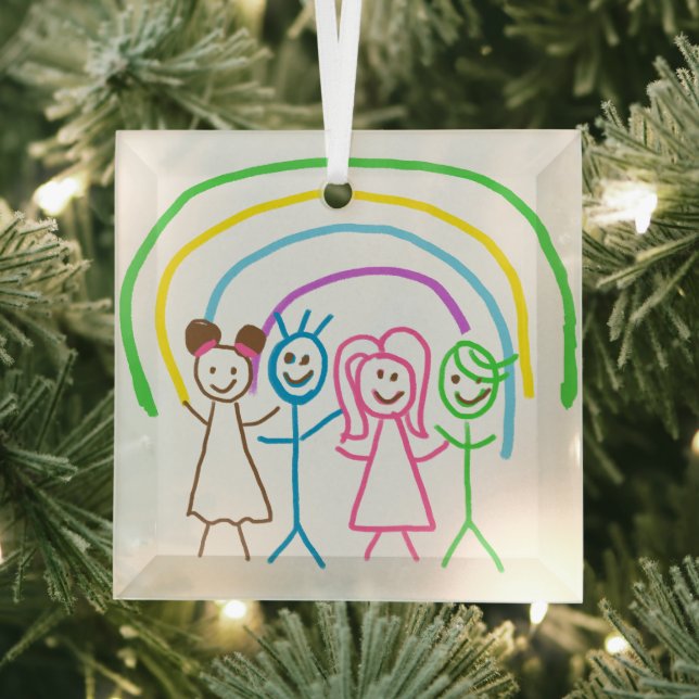 Adorno De Cristal Cargar los dibujos de los niños convierte los dibu (in situ)