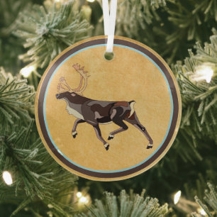 Adorno De Cristal Caribú/reno de arte folclórico