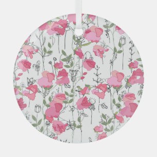 Adorno De Cristal Cariño: Textura de verano floral.