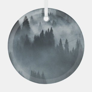 Adorno De Cristal Cárpatos de invierno: Paisaje de las montañas Sunr