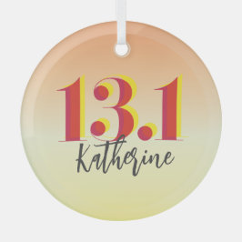 Adorno De Cristal Carrera de media maratón personalizada 13.1