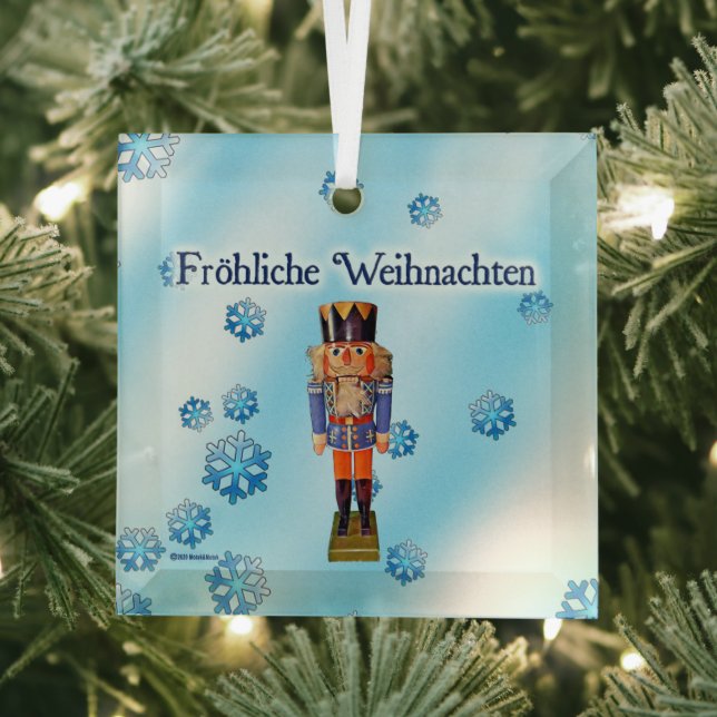 Adorno De Cristal Cascanueces alemán - Feliz Navidad (in situ)