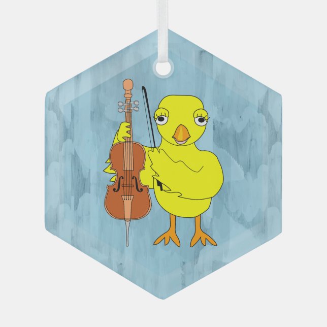 Adorno De Cristal Cello Chick (Anverso)