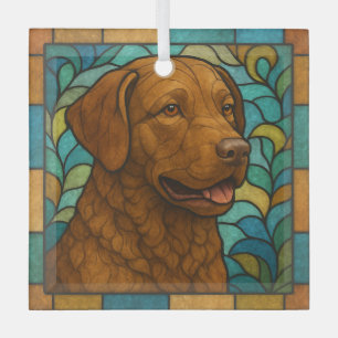 Adorno De Cristal Chesapeake Bay Retriever "StainGlass"