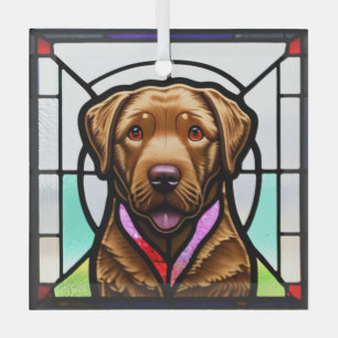 Adorno De Cristal Chesapeake Bay Retriever "StainGlass"